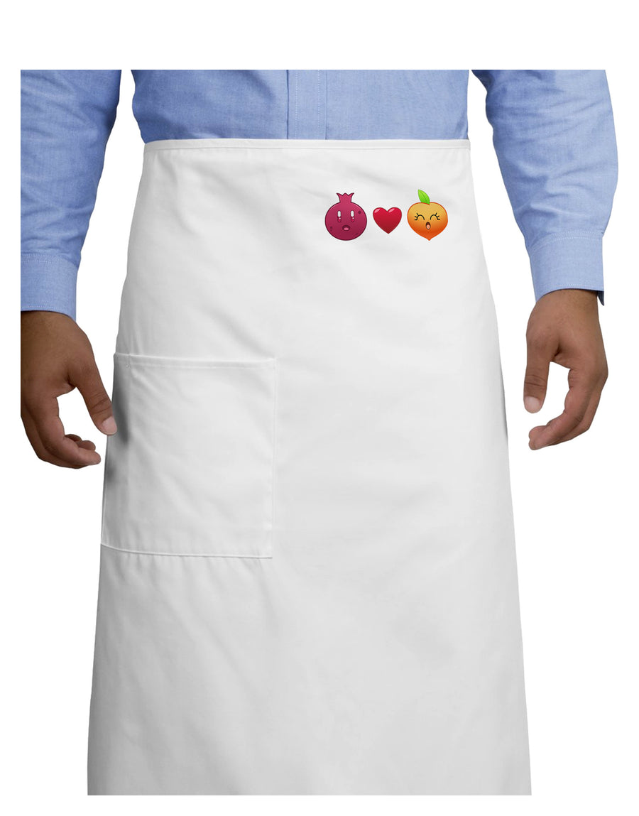 Pomegranate Heart Peach Adult Bistro Apron-Bistro Apron-TooLoud-White-One-Size-Adult-Davson Sales