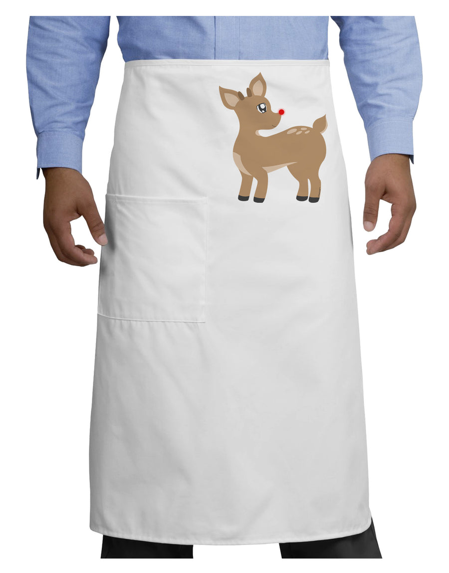 Cute Little Rudolph the Reindeer - Christmas Adult Bistro Apron by TooLoud-Bistro Apron-TooLoud-White-One-Size-Adult-Davson Sales