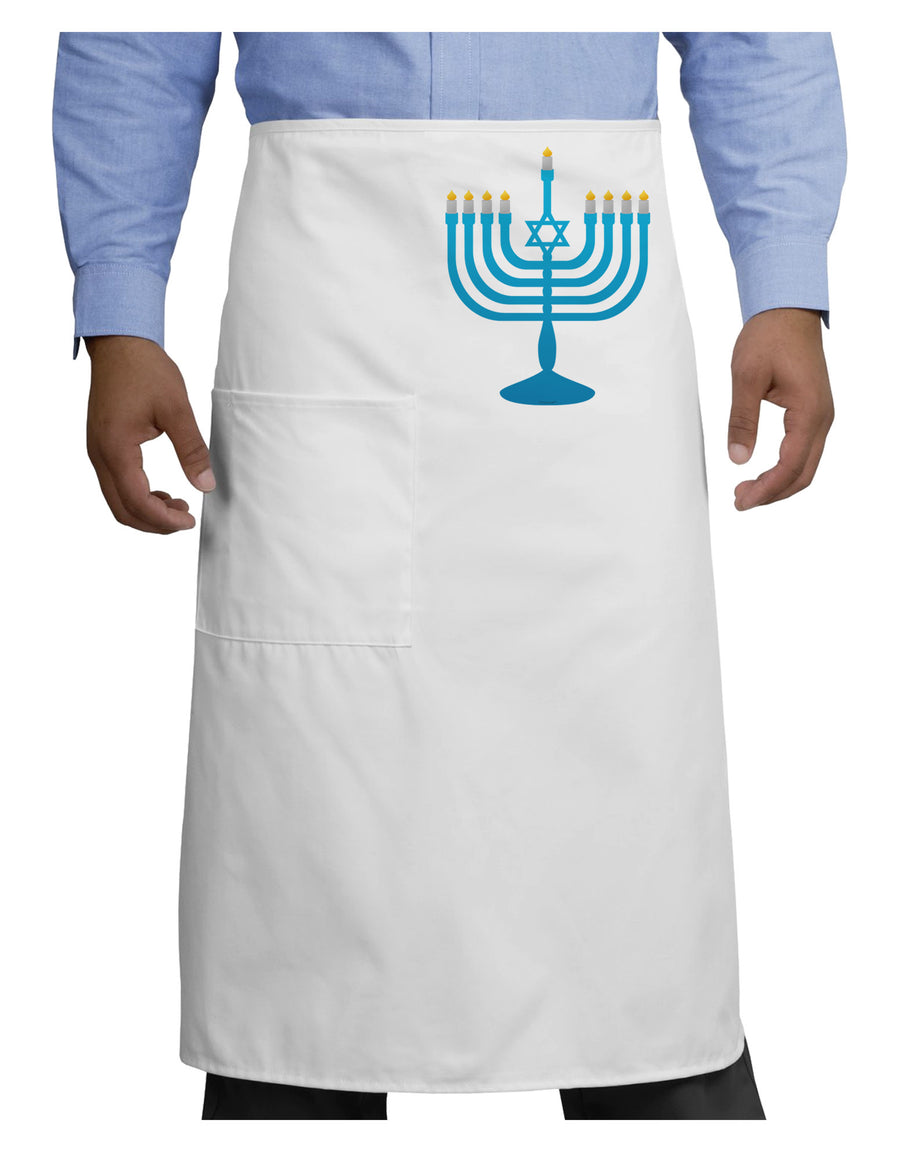 Hanukkah Menorah Adult Bistro Apron-Bistro Apron-TooLoud-White-One-Size-Adult-Davson Sales