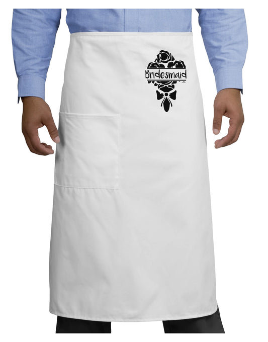 TooLoud Bridesmaid Bouquet Silhouette Adult Bistro Apron-Bistro Apron-TooLoud-White-One-Size-Adult-Davson Sales