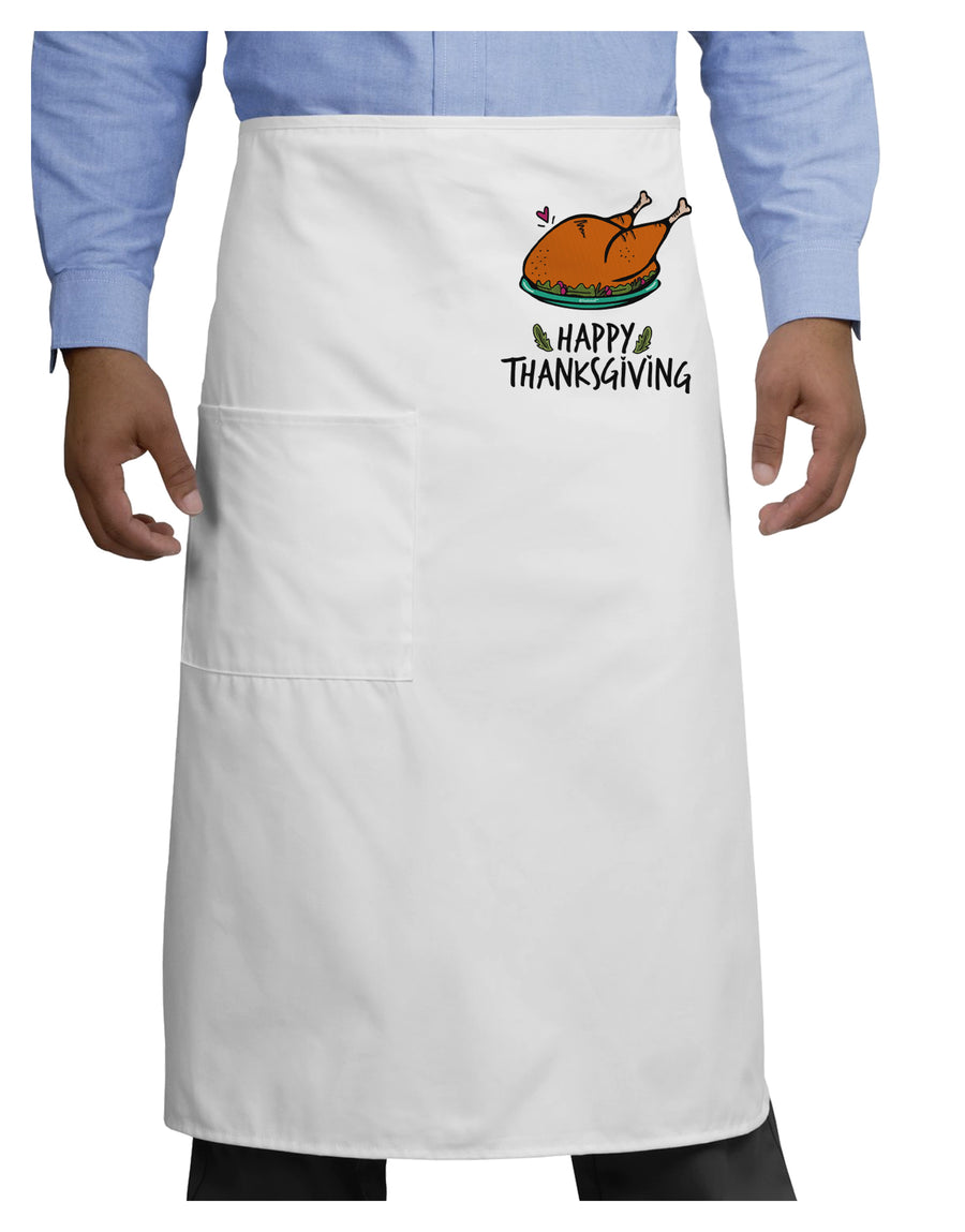 Happy Thanksgiving Adult Bistro Apron-Bistro Apron-TooLoud-White-One-Size-Adult-Davson Sales