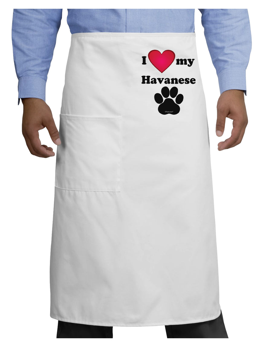 I Heart My Havanese Adult Bistro Apron by TooLoud-Bib Apron-TooLoud-White-One-Size-Adult-Davson Sales