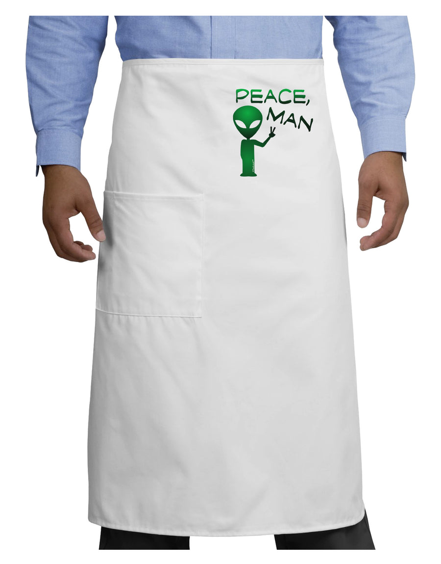 Peace Man Alien Adult Bistro Apron-Bistro Apron-TooLoud-White-One-Size-Adult-Davson Sales