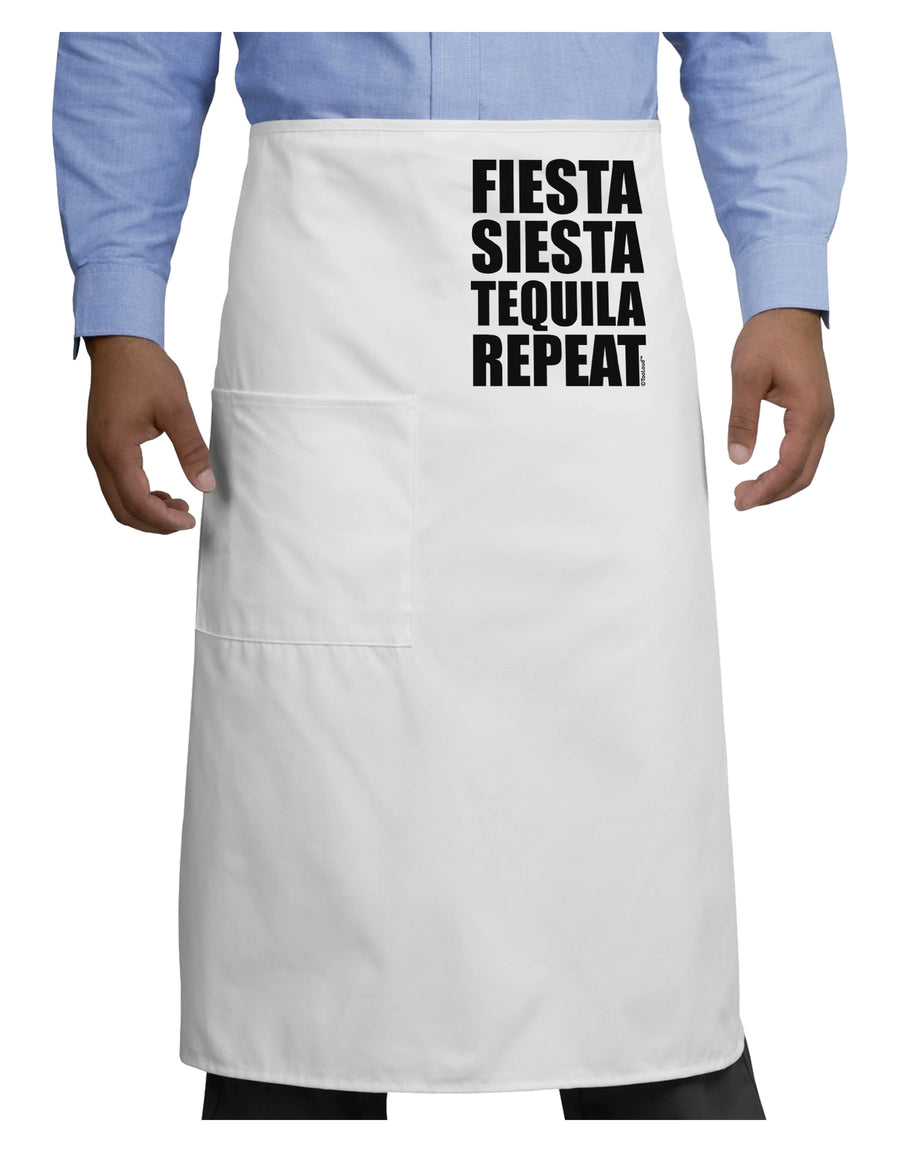 Fiesta Siesta Tequila Repeat Adult Bistro Apron by TooLoud-Bistro Apron-TooLoud-White-One-Size-Adult-Davson Sales