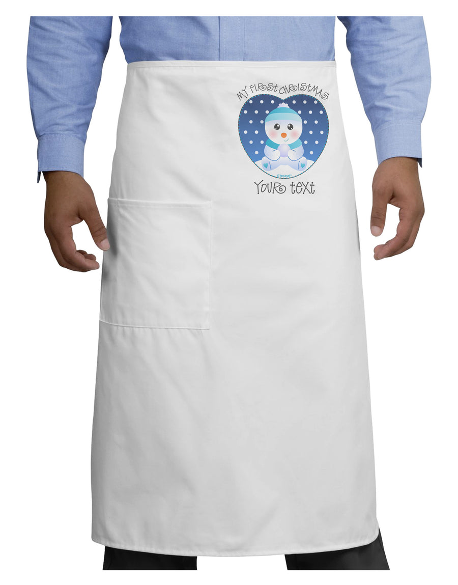 Personalized My First Christmas Snowbaby Blue Adult Bistro Apron-Bistro Apron-TooLoud-White-One-Size-Adult-Davson Sales