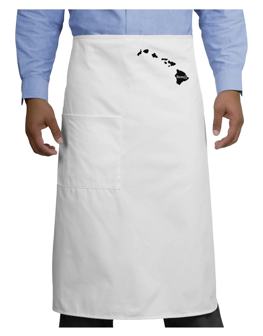 Hawaii - United States Shape Adult Bistro Apron by TooLoud-Bistro Apron-TooLoud-White-One-Size-Adult-Davson Sales