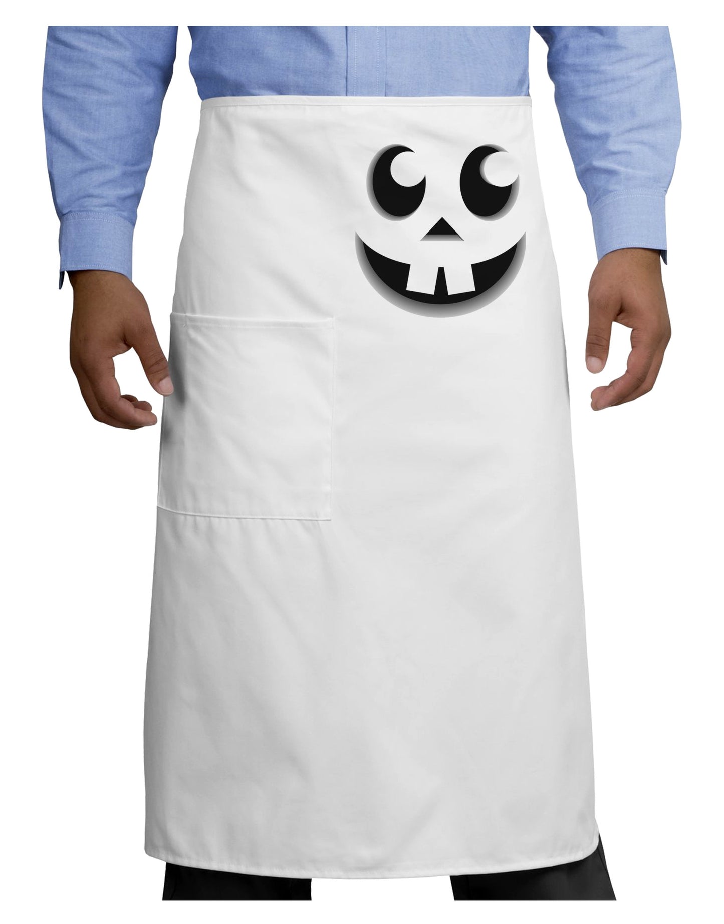 Cute Jack O Lantern Pumpkin Face Adult Bistro Apron-Bistro Apron-TooLoud-White-One-Size-Adult-Davson Sales