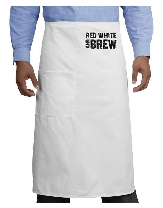 Red White and Brew Adult Bistro Apron by TooLoud-Bistro Apron-TooLoud-White-One-Size-Adult-Davson Sales