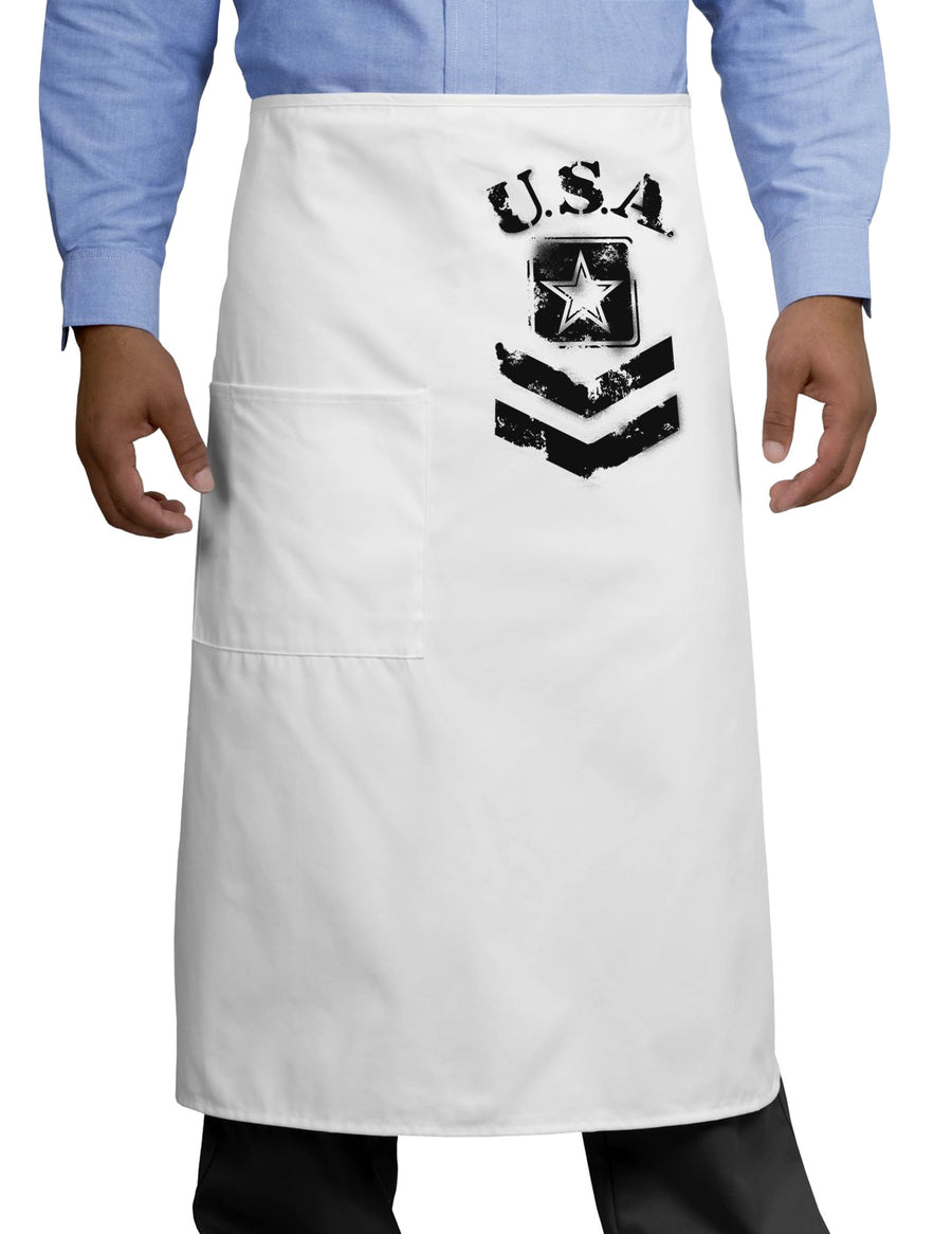 USA Military Army Stencil Logo Adult Bistro Apron-Bistro Apron-TooLoud-White-One-Size-Adult-Davson Sales