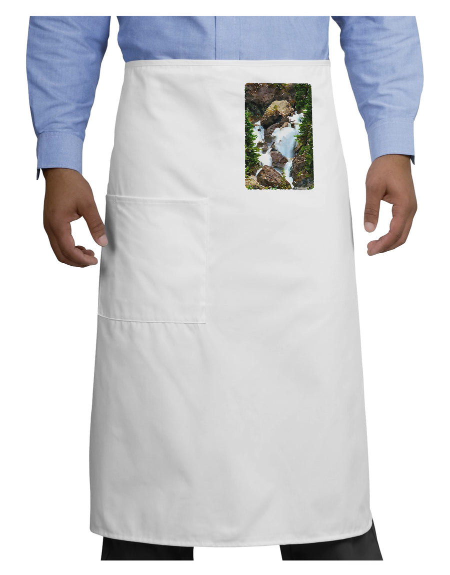 TooLoud Waterfall Watercolor Adult Bistro Apron-Bistro Apron-TooLoud-White-One-Size-Adult-Davson Sales