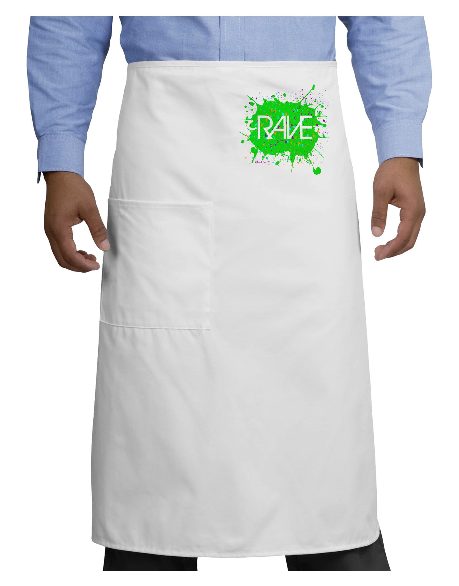 Rave Splatter Green Adult Bistro Apron-Bistro Apron-TooLoud-White-One-Size-Adult-Davson Sales