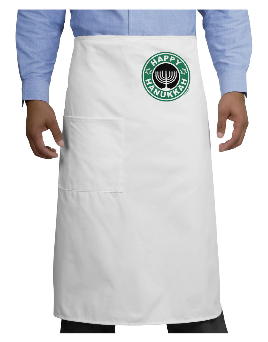 Happy Hanukkah Latte Logo Adult Bistro Apron-Bistro Apron-TooLoud-White-One-Size-Adult-Davson Sales