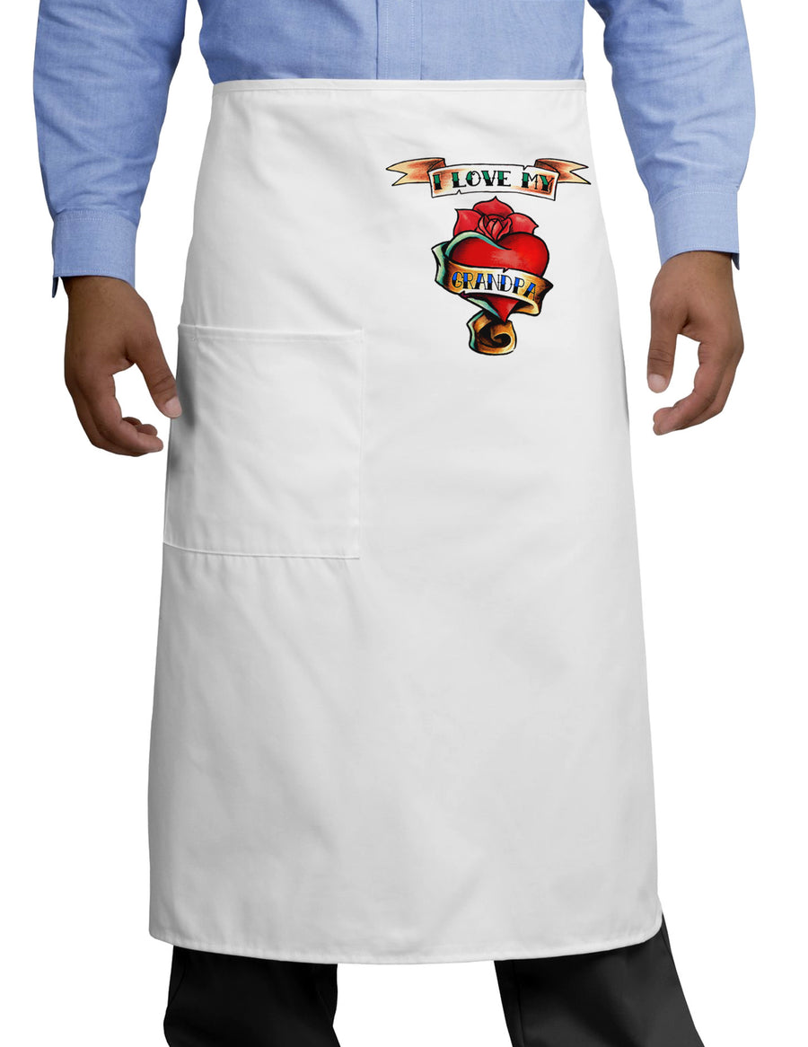 Tattoo Heart I Love My Grandpa Adult Bistro Apron-Bistro Apron-TooLoud-White-One-Size-Adult-Davson Sales