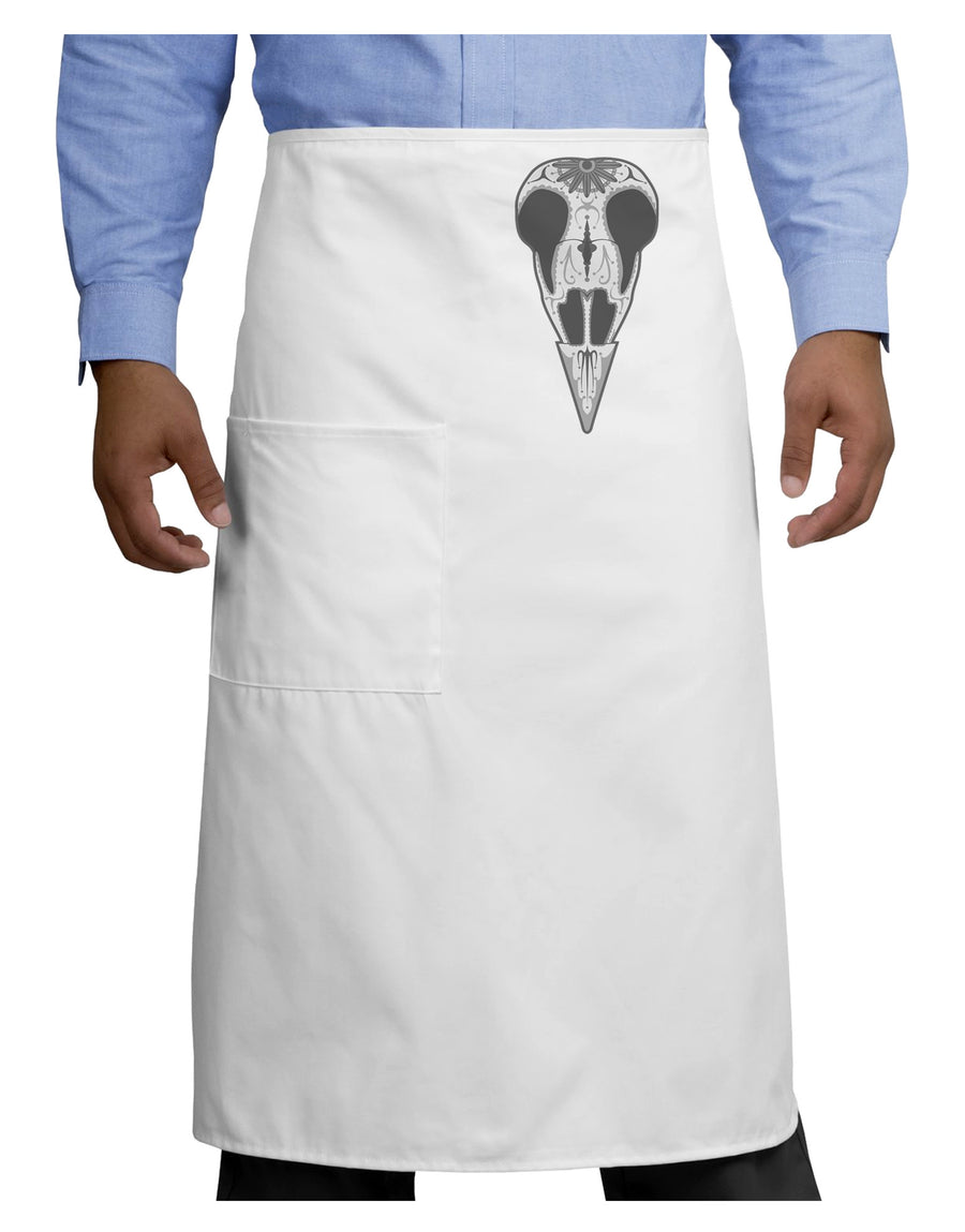 Black and White Mystic Bird Skull Day of the Dead Adult Bistro Apron-Bistro Apron-TooLoud-White-One-Size-Adult-Davson Sales