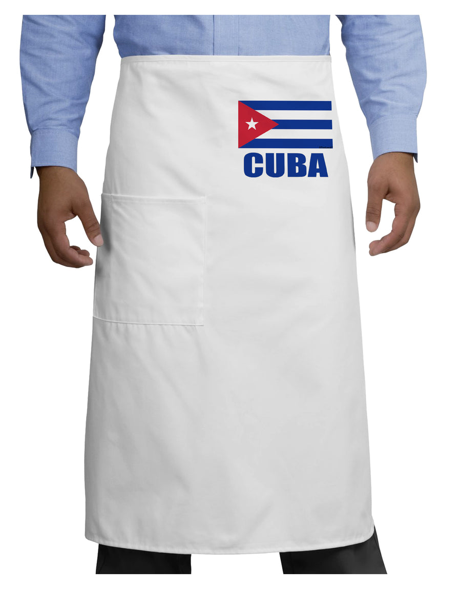 Cuba Flag Cuban Pride Adult Bistro Apron by TooLoud-Bistro Apron-TooLoud-White-One-Size-Adult-Davson Sales