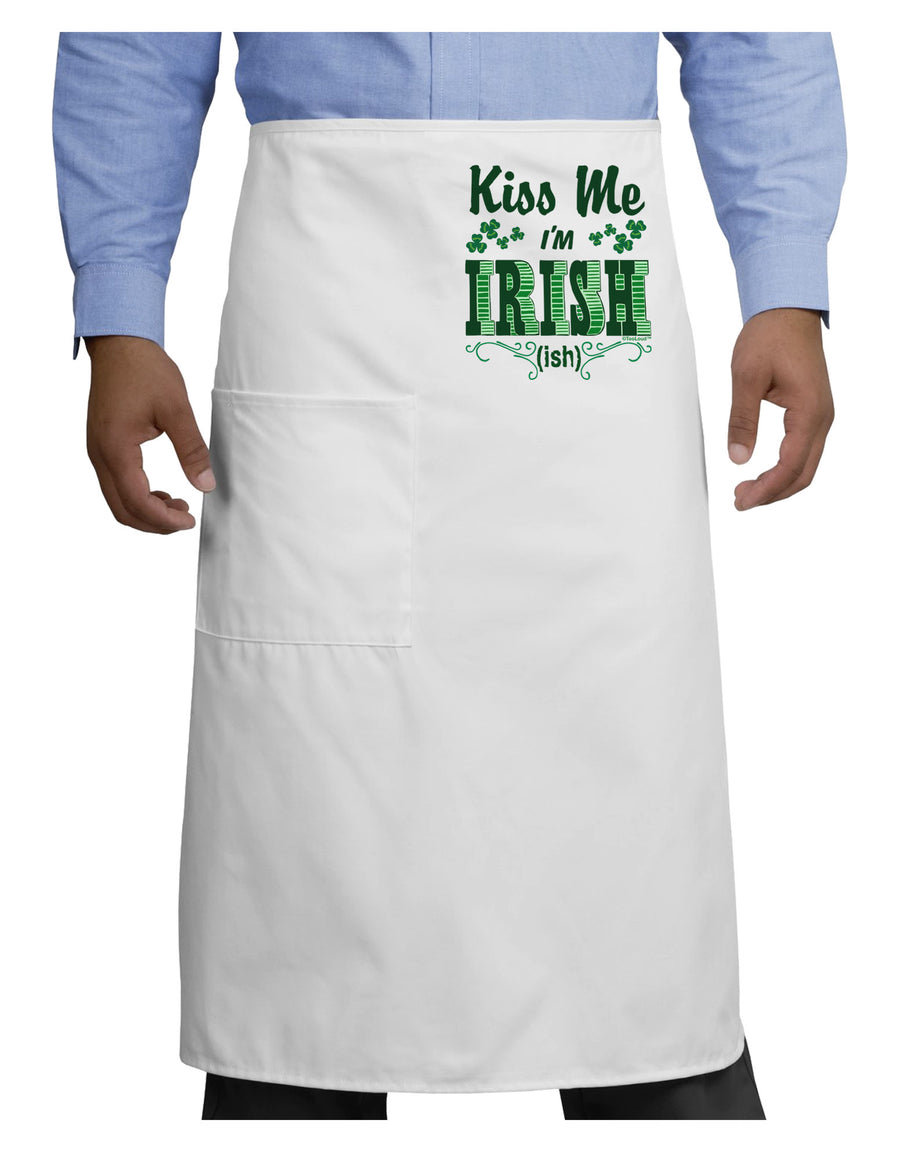 Kiss Me I'm Irish-ish Adult Bistro Apron-Bistro Apron-TooLoud-White-One-Size-Adult-Davson Sales