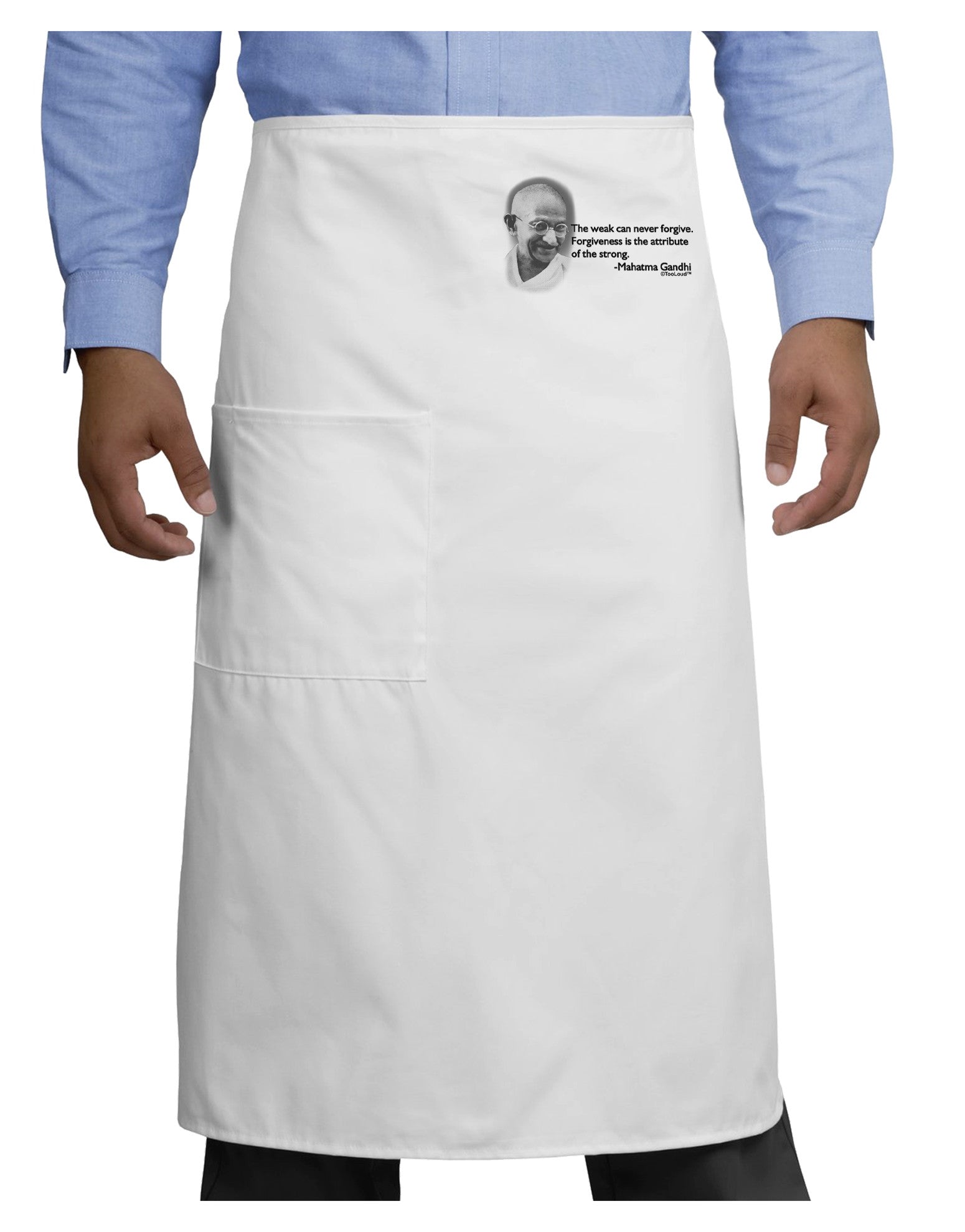 The Weak Can Never Forgive Adult Bistro Apron-Bistro Apron-TooLoud-White-One-Size-Adult-Davson Sales