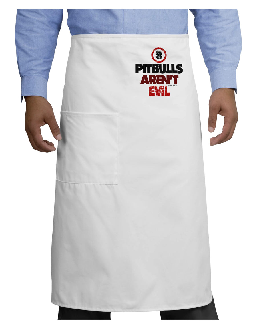 Distressed Pitbulls Aren't Evil Adult Bistro Apron-Bistro Apron-TooLoud-White-One-Size-Adult-Davson Sales