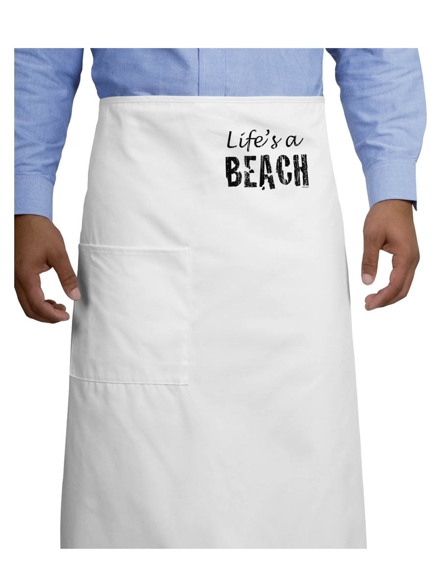 Lifes a beach Adult Bistro Apron-Bistro Apron-TooLoud-White-One-Size-Adult-Davson Sales