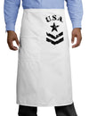 USA Military Star Stencil Logo Adult Bistro Apron-Bistro Apron-TooLoud-White-One-Size-Adult-Davson Sales
