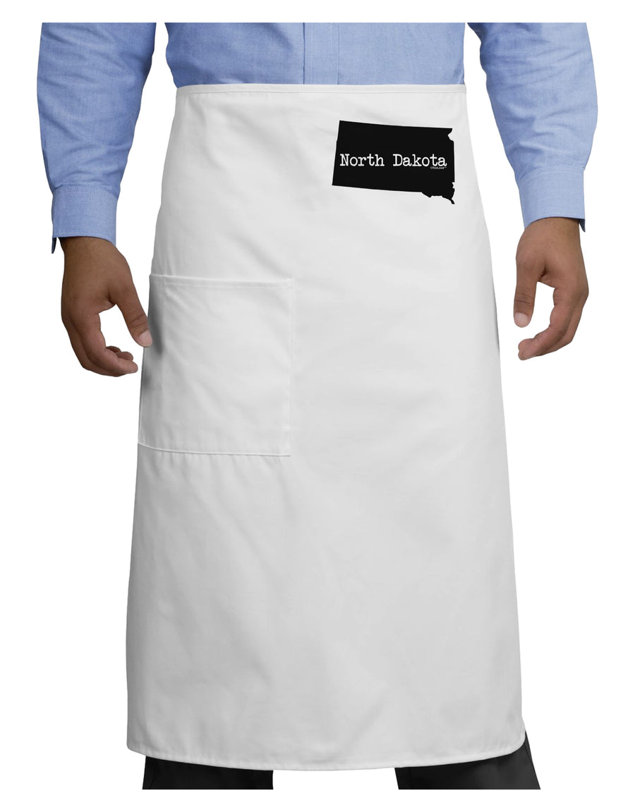 North Dakota - United States Shape Adult Bistro Apron by TooLoud-Bistro Apron-TooLoud-White-One-Size-Adult-Davson Sales