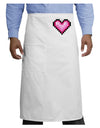 Pixel Heart Design B - Valentine's Day Adult Bistro Apron by TooLoud-Bistro Apron-TooLoud-White-One-Size-Adult-Davson Sales