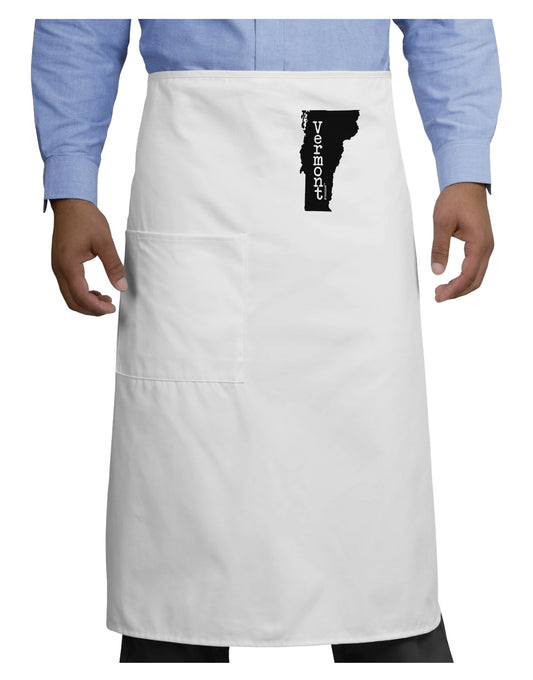 Vermont - United States Shape Adult Bistro Apron by TooLoud-Bistro Apron-TooLoud-White-One-Size-Adult-Davson Sales