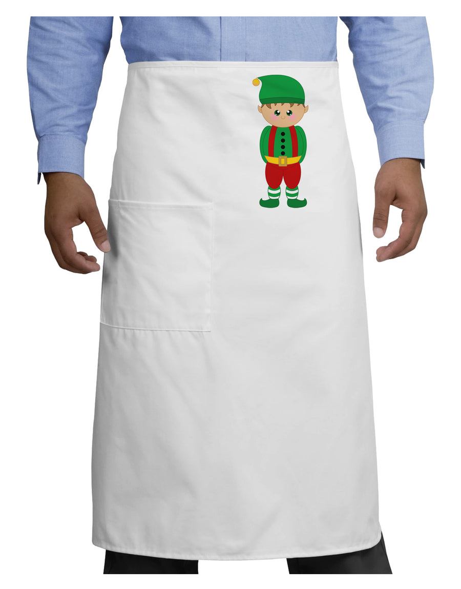 Cute Christmas Elf Boy Adult Bistro Apron-Bistro Apron-TooLoud-White-One-Size-Adult-Davson Sales