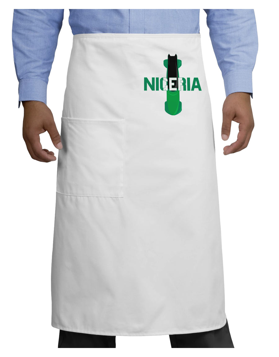 Nigeria Bobsled Adult Bistro Apron by TooLoud-Bib Apron-TooLoud-White-One-Size-Adult-Davson Sales