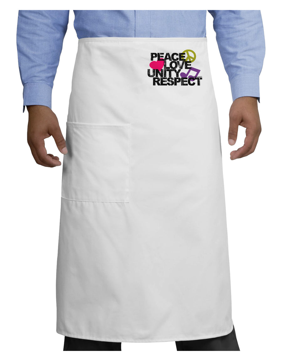 PLUR Distressed Text Adult Bistro Apron-Bistro Apron-TooLoud-White-One-Size-Adult-Davson Sales