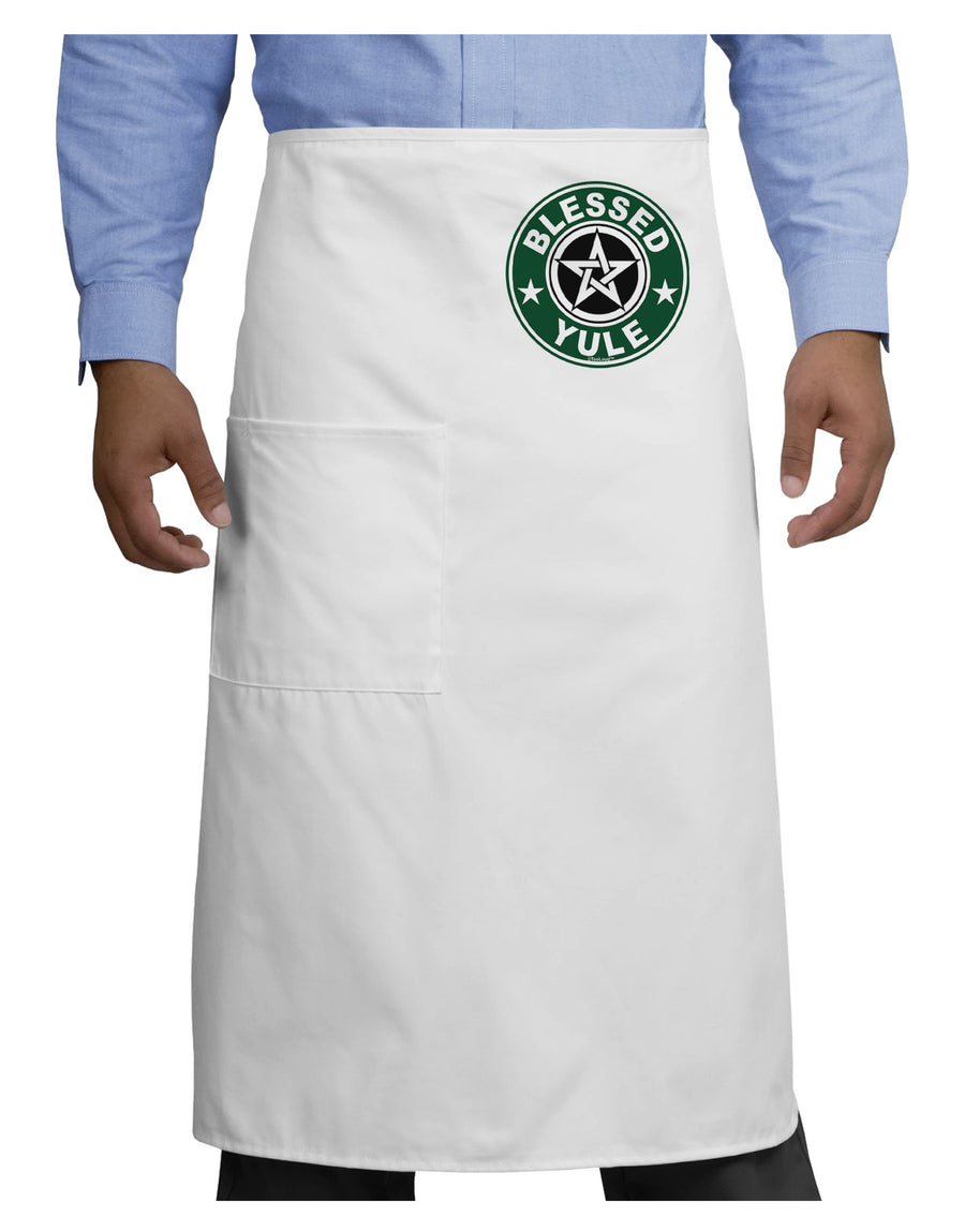 Blessed Yule Emblem Adult Bistro Apron by-Bistro Apron-TooLoud-White-One-Size-Adult-Davson Sales