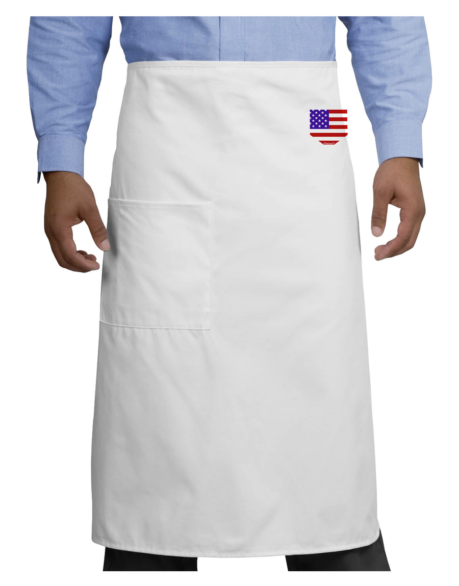 American Flag Faux Pocket Design Adult Bistro Apron by TooLoud-Bistro Apron-TooLoud-White-One-Size-Adult-Davson Sales