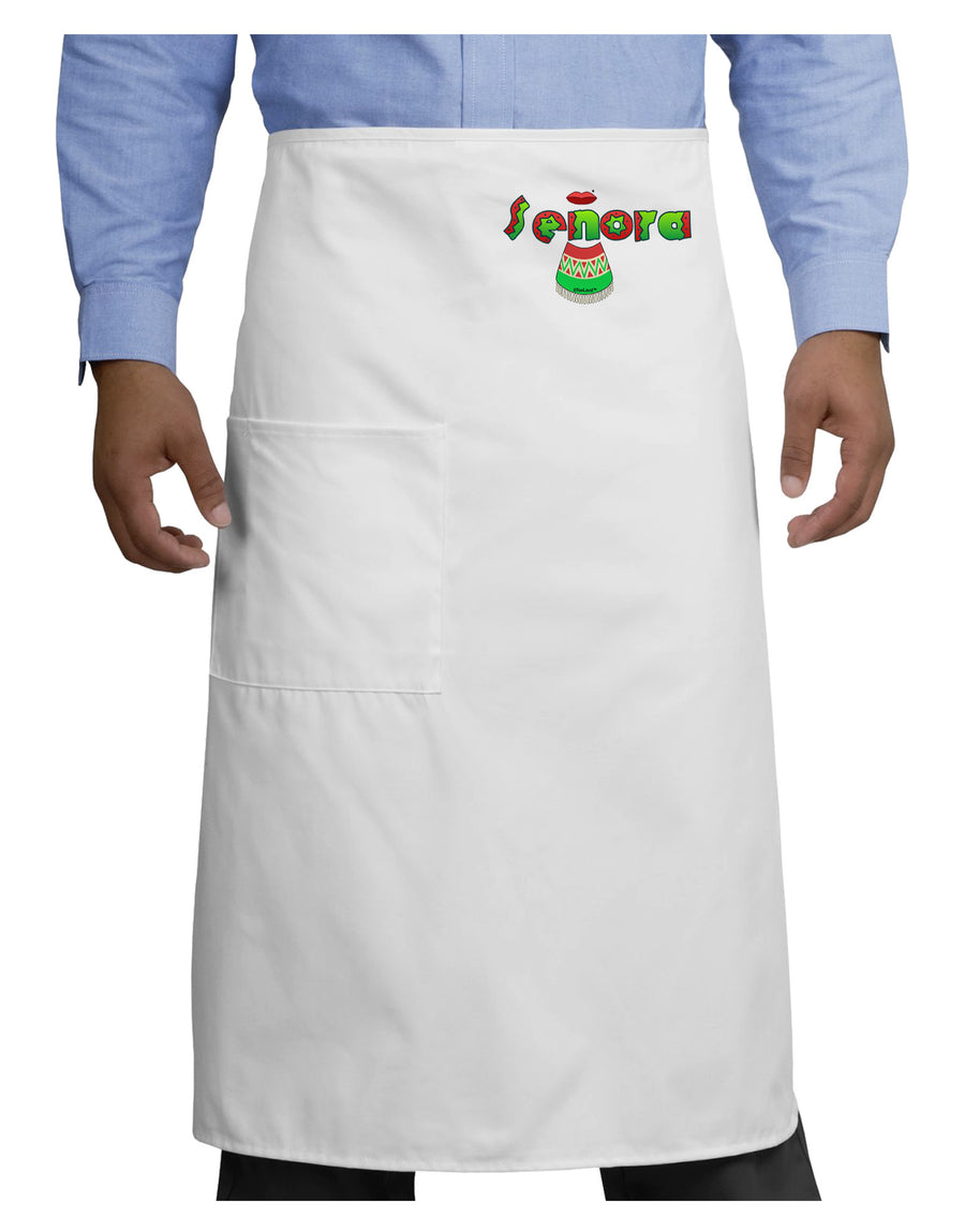 Senora Poncho Adult Bistro Apron-Bistro Apron-TooLoud-White-One-Size-Adult-Davson Sales