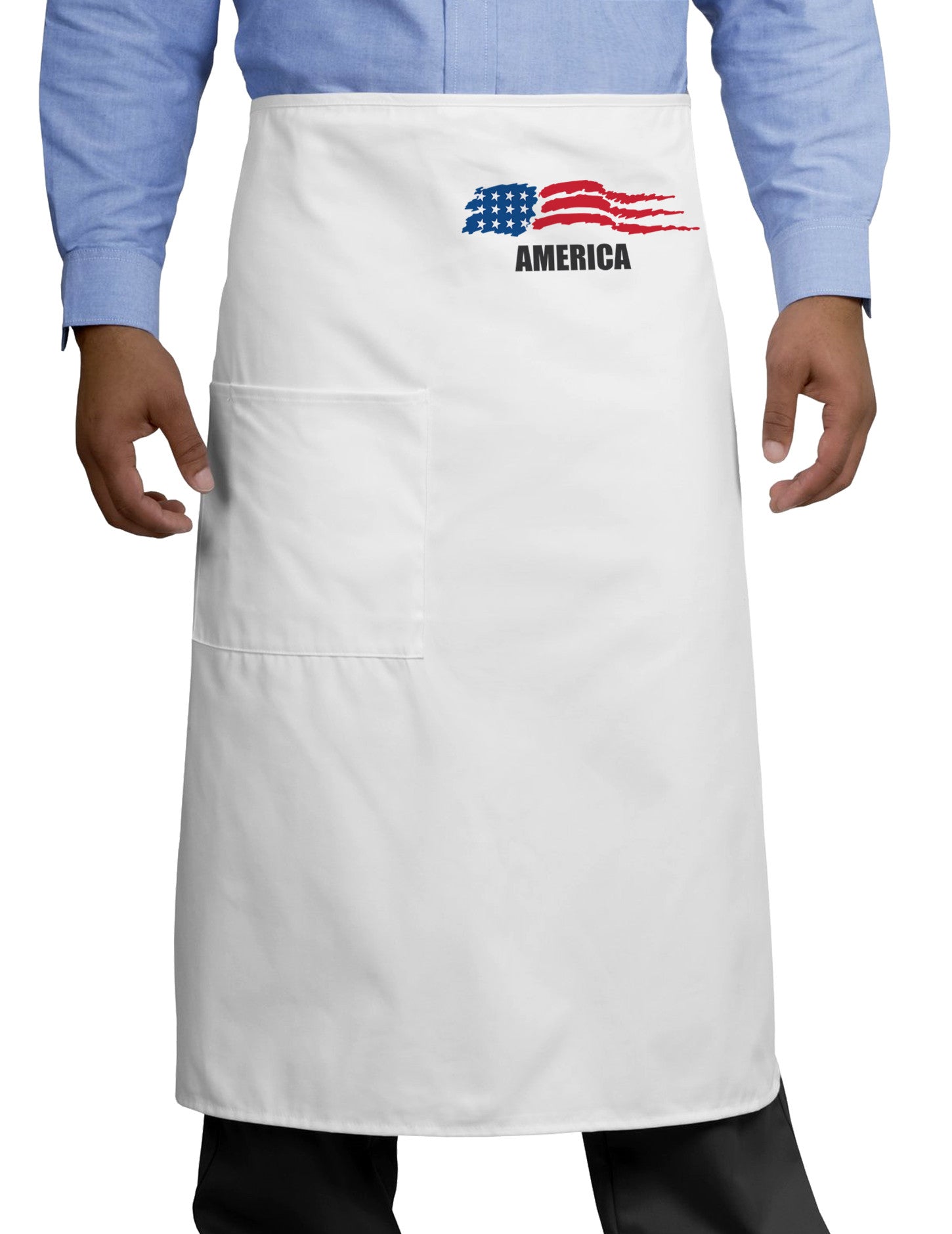 America Flag Adult Bistro Apron-Bistro Apron-TooLoud-White-One-Size-Adult-Davson Sales