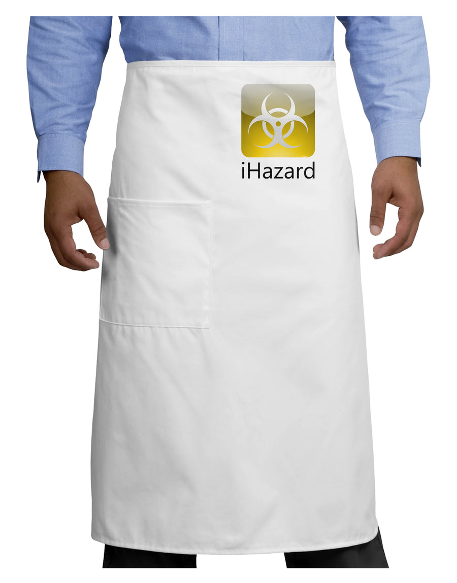 iHazard Logo - Zombie Apocalypse Adult Bistro Apron-Bistro Apron-TooLoud-White-One-Size-Adult-Davson Sales