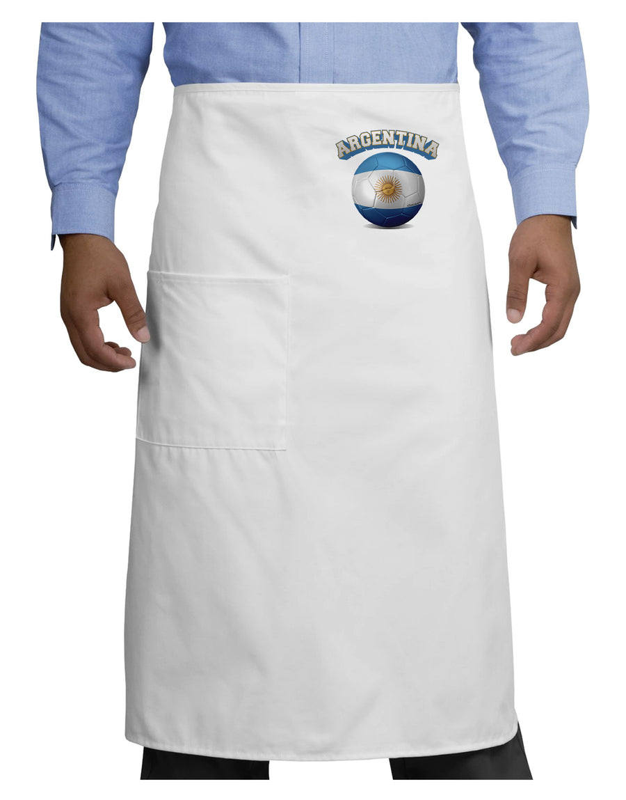 Soccer Ball Flag - Argentina Adult Bistro Apron-Bistro Apron-TooLoud-White-One-Size-Adult-Davson Sales