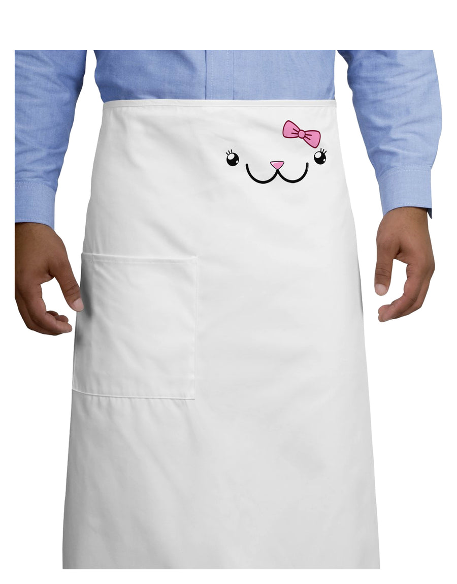 Kyu-T Face - Kawa Cute Girl Animal Adult Bistro Apron-Bistro Apron-TooLoud-White-One-Size-Adult-Davson Sales