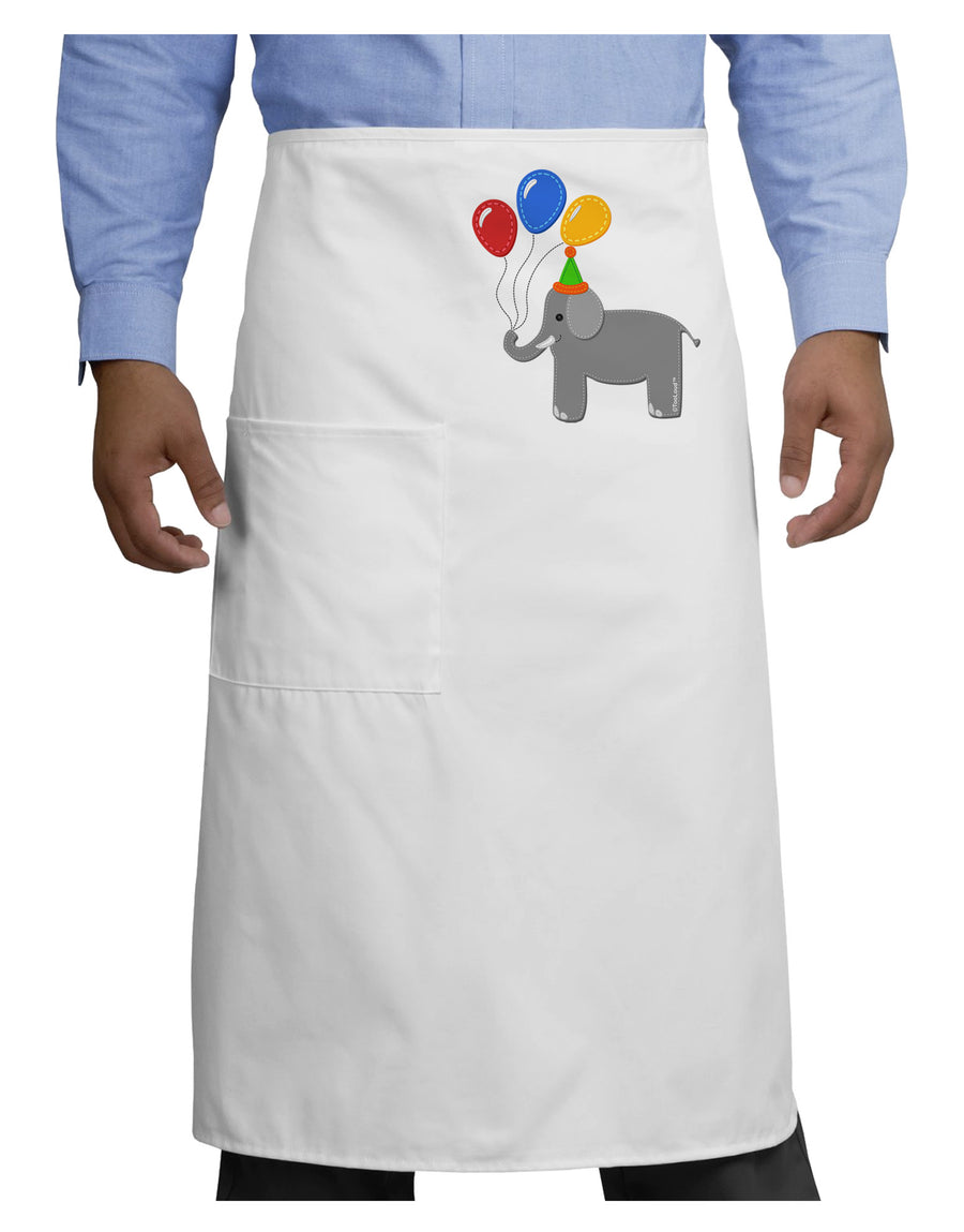 Cute Elephant with Balloons Adult Bistro Apron-Bistro Apron-TooLoud-White-One-Size-Adult-Davson Sales