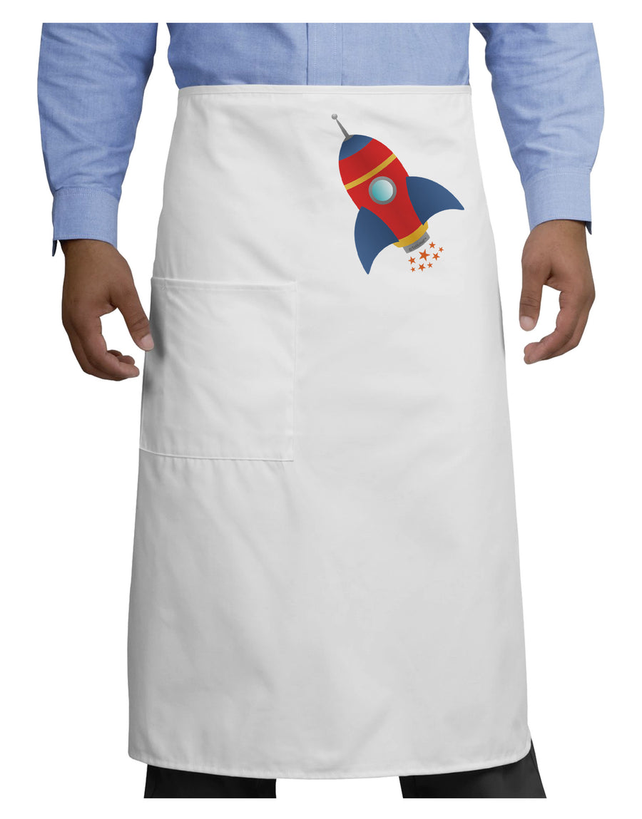 Space Rocket Ship and Stars Adult Bistro Apron by TooLoud-Bistro Apron-TooLoud-White-One-Size-Adult-Davson Sales