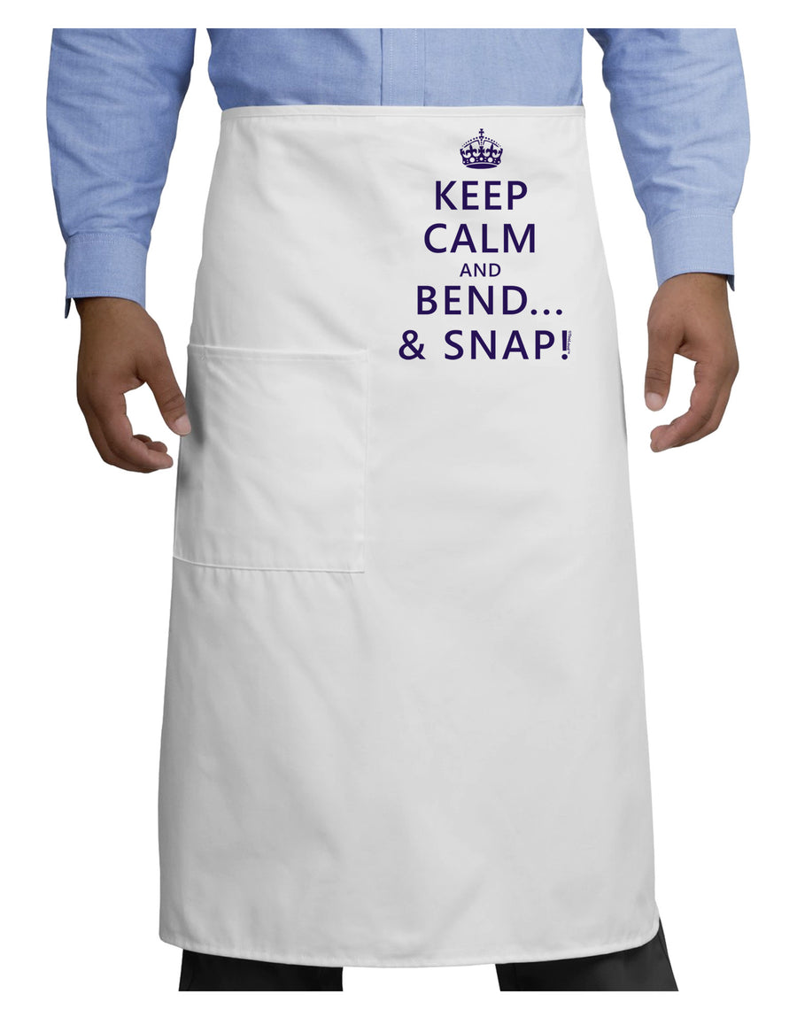 Keep Calm and Bend and Snap Adult Bistro Apron-Bistro Apron-TooLoud-White-One-Size-Adult-Davson Sales