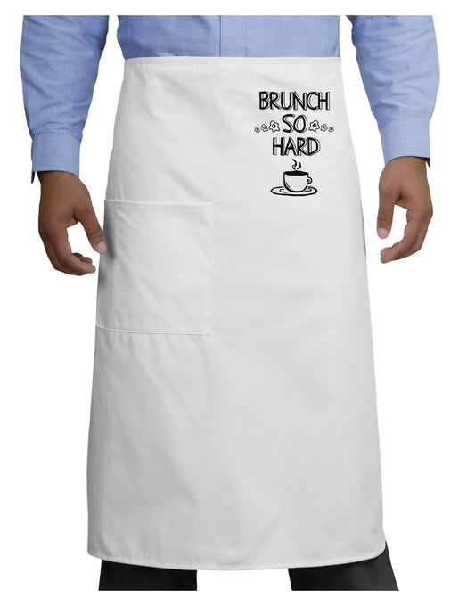 TooLoud Brunch So Hard Eggs and Coffee Adult Bistro Apron-Bistro Apron-TooLoud-White-One-Size-Adult-Davson Sales