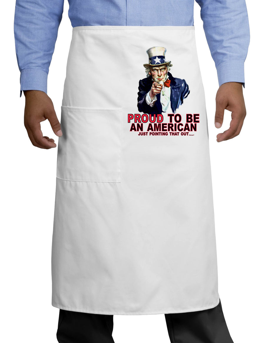 Uncle Sam Proud to be an American Adult Bistro Apron-Bistro Apron-TooLoud-White-One-Size-Adult-Davson Sales