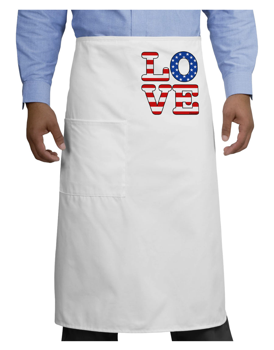 American Love Design Adult Bistro Apron by TooLoud-Bistro Apron-TooLoud-White-One-Size-Adult-Davson Sales