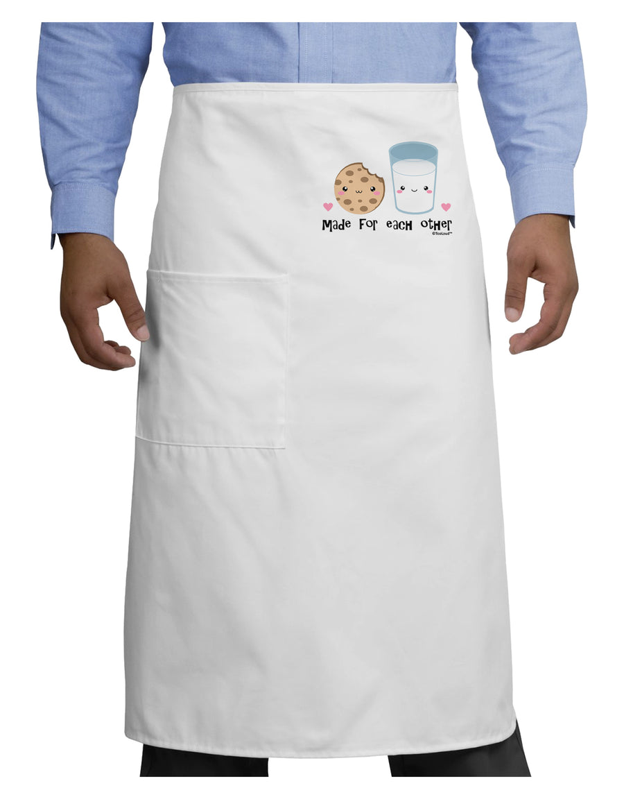 Cute Milk and Cookie - Made for Each Other Adult Bistro Apron by TooLoud-Bistro Apron-TooLoud-White-One-Size-Adult-Davson Sales