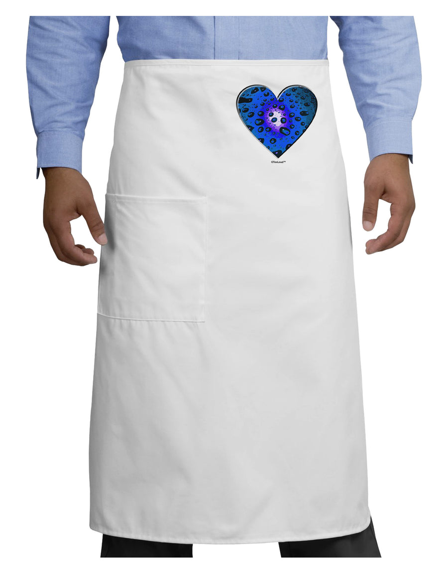 Water Droplet Heart Blue Adult Bistro Apron by TooLoud-Bistro Apron-TooLoud-White-One-Size-Adult-Davson Sales