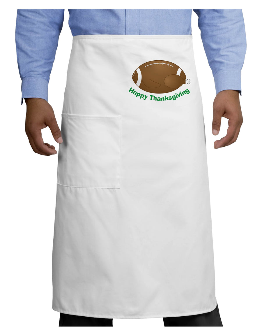 Football Turkey Happy Thanksgiving Adult Bistro Apron-Bistro Apron-TooLoud-White-One-Size-Adult-Davson Sales