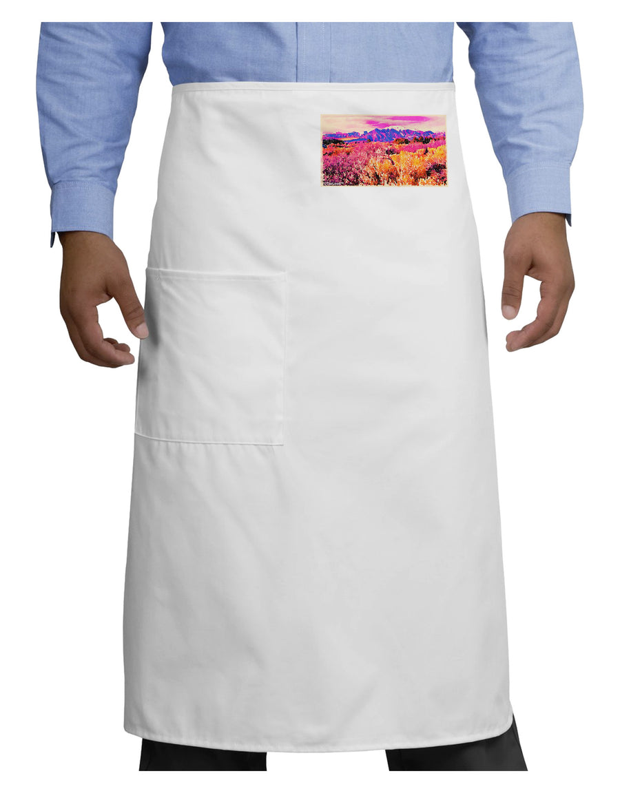 Colorful Colorado Mountains Adult Bistro Apron-Bistro Apron-TooLoud-White-One-Size-Adult-Davson Sales