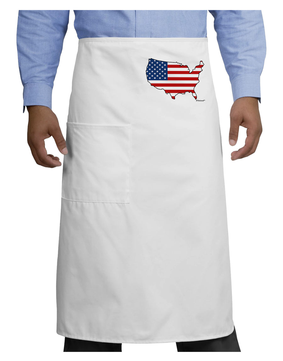 United States Cutout - American Flag Design Adult Bistro Apron by TooLoud-Bistro Apron-TooLoud-White-One-Size-Adult-Davson Sales