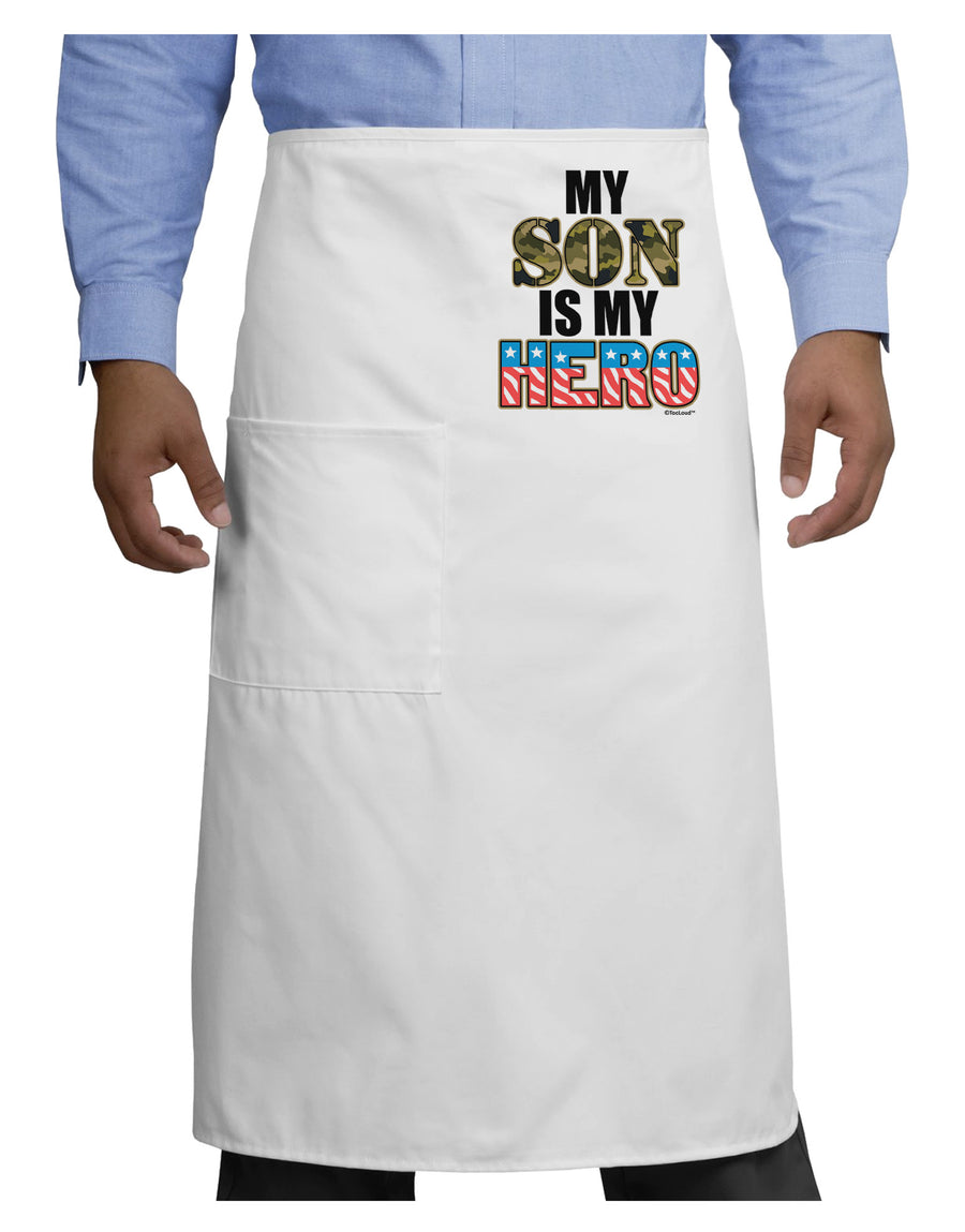 My Son is My Hero - Armed Forces Adult Bistro Apron by TooLoud-Bistro Apron-TooLoud-White-One-Size-Adult-Davson Sales