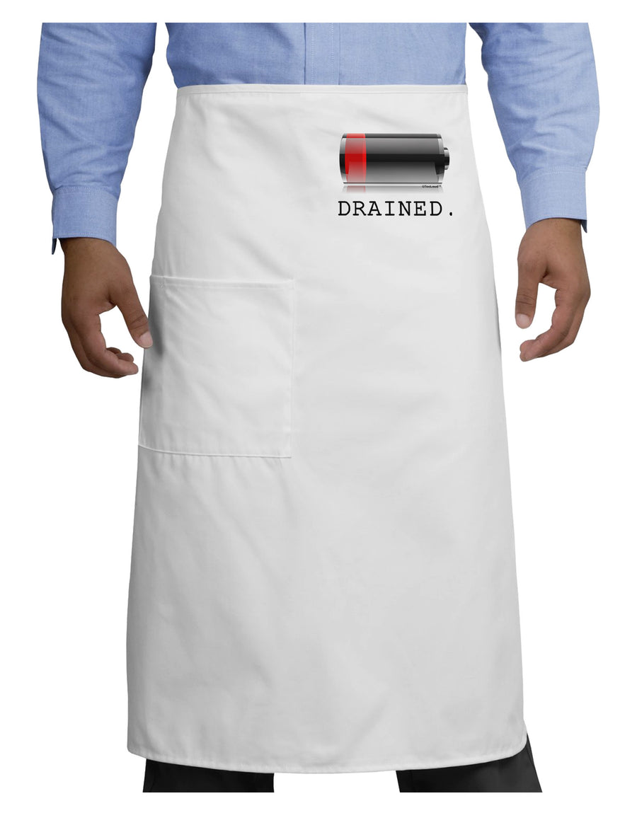 Battery Drained Adult Bistro Apron-Bistro Apron-TooLoud-White-One-Size-Adult-Davson Sales